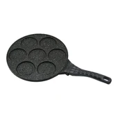 BÖLMELİ EMOJİLİ DÖKÜM PANKEK TAVA 28CM KABARTMA PİRAMİT DESENLİ BAKALİT SAP=18.2CM POŞETLİ AMBALAJ (5047) - 1