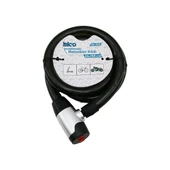 ANAHTARLI AÇ-KAPA KİLİT KAPAKLI MOTOR - BİSİKLET KİLİT ÇELİK TEL SİYAH ŞEFFAF KILIF 24MMX150CM (5047) - 1