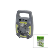 2İN1=MİNİ FAN - FENER USB ŞARJ 2 KADEME HIZ LAMBA=4 FONKSİYON - 10W SU GEÇİRMEZ TAŞIMA KULP MİNİ VANTİLATÖR GS-265 (5047) - 1