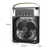 Taşınabilir 3 Farklı Mod Ayarlı 7 Farklı Led Işıklı Sulu Soğutmalı Taşınabilir Masaüstü USB Fan Vantilatör (5047) thumbnail 4