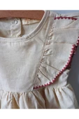 TinyAlp Soft Renk Yumuşacık Keten Kumaş Tasarım Kız Bebek Elbise - 4