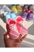 TinyAlp Bayramlık Retro Soft Renkli Tasarım Desenli Tabanı Yumuşacık Renkli Kız Erkek Bebek Ayakkabısı - 7
