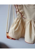TinyAlp Soft Renk Yumuşacık Keten Kumaş Tasarım Kız Bebek Elbise - 5