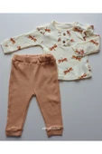 Necix's Pamuklu Rahat Kumaş Tasarım Yusufçuk Desenli Kız Bebek 2'li Alt Üst Takım - 1