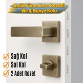 Antik Füme Wc Banyo Tipi Kapı Kolu Rozetli Sağ Sol Uygun Modern İç Kapı Kilitli 1 Takım thumbnail 2