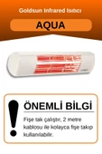Goldsun Aqua 2000 Watt GSA20 Kumandasız Suya Dayanıklı Elektrikli İnfrared Isıtıcı-Beyaz thumbnail 2