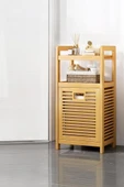 Mien Bambu Dikey Çamaşır Sepeti Raflı Çamaşır Sepeti 40x30x95 Cm thumbnail 1