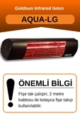 Goldsun Aqua 2000 Watt GSA20LG Düşük Işıklı Kumandasız Suya Dayanıklı Elektrikli İnfrared Isıtıcı-Siyah thumbnail 2