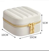 MK-35 Lüks Mini Seyahat Takı Kutusu -Takı Mücevher Düzenleyici Aynalı Taşınabilir 10x10x5cm - 2