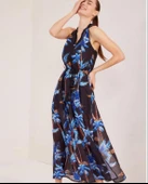 PALMİYE DESEN UZUN ELBİSE thumbnail 2