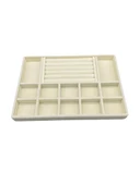 Istanbul Model Süet Kumaş Krem Renk 24/34 Cm Takı Sergileme  Standı thumbnail 2