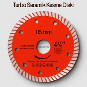 115 mm 4.5 İnç Turbo Elmas Testere Turbo Kesim Kesici Çapaksız Hassas Seramik Mermer Granit Diski thumbnail 2