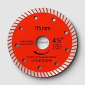 115 mm 4.5 İnç Turbo Elmas Testere Turbo Kesim Kesici Çapaksız Hassas Seramik Mermer Granit Diski thumbnail 1