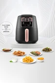 Karaca Air Pro Cook XL 2in1 Airfryer 4 lt Konuşan Yağsız Rose Gold Fritöz thumbnail 2