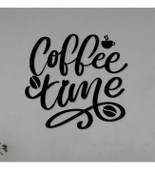 Coffee Time Siyah Ahşap Dekoratif Tablo Duvar Süsü thumbnail 2