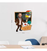 Meşgalem Tasarım Erkek Öğretmen Baskılı Tablo Duvar Süsü Ahşap thumbnail 2