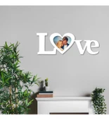 Kişiye Özel LOVE yazılı Resimli Ahşap Tablo 40x15 - 1