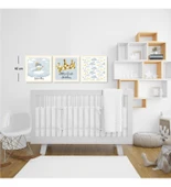 3 Parça Çocuk Odası Altın Çocuk Duvar Süsü Ahşap thumbnail 2