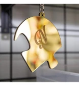 Kalpli 4 Parça Kişiye Özel Gold Anahtarlık thumbnail 3