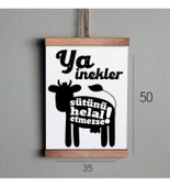 Ahşap Tablo Duvar Süsü Ya İnekler Sütünü Helal Etmezse - 2