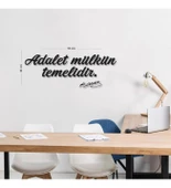 Adalet Mülkün Temelidir Yazılı Siyah 90x30cm Ahşap Duvar Tablosu thumbnail 2