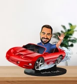 Kişiye Özel Spor Arabalı Tasarım Karikatür Biblo thumbnail 1