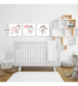 3 Parça Kız Çocuk Odası Duvar Süsü Ahşap thumbnail 2