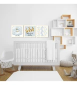 3 Parça Çocuk Odası Altın Çocuk Duvar Süsü Ahşap thumbnail 1