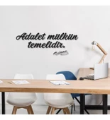 Adalet Mülkün Temelidir Yazılı Siyah 90x30cm Ahşap Duvar Tablosu thumbnail 1