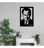 Duvar Süsü Ahşap Tablo Atatürk 50x35 - 1