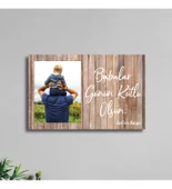 Babalar Gününe Özel Resimli Duvar Dekoru Tablo Beyaz 40x25cm - 1