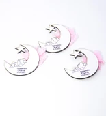 İsme Özel Ay Yıldız Türkiye Ahşap Hoşgeldin Bebek Magnet 50 Adet thumbnail 1