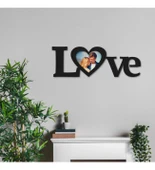 Kişiye Özel LOVE yazılı Resimli Ahşap Tablo 40x15 - 2