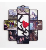Sevgiliye, Aileye, Arkadaşa Özel Kişiselleştirilebilir Love Yazılı 8 Fotoğraflı Ahşap Tablo thumbnail 1