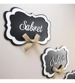 Hasır İpli Sabret Şükret Dua Et Tablosu Siyah Beyaz Ahşap Duvar Tablosu thumbnail 2