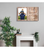 Babalar Gününe Özel Resimli Duvar Dekoru Tablo Beyaz 40x25cm - 2