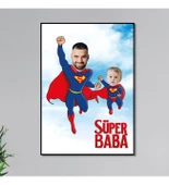 Babalar Gününe Özel Resimli Baba ve Çocuk Tablo - 2