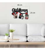 Kişiye Özel 3 Fotoğraflı İsim Yazılı Kalpli Ahşap Tablo - 1