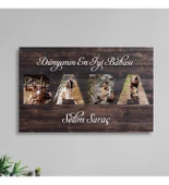 Babalar Gününe Özel Resimli Duvar Dekoru Ahşap Tablo 40x25cm thumbnail 2