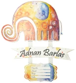 İsme Özel Ahşap Kapı Süsü Fil Figürü thumbnail 1