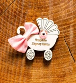 Ahşap Magnet Kişiye Özel Hoşgeldin Bebek Kız Magnet 50 Adet - 1