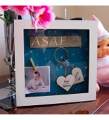 Erkek Çoçuklara Özel Fotoğraflı Masaüstü Doğum Çerçevesi thumbnail 1