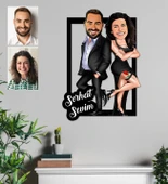 Kişiye Özel  Ajan Aile Tasarım Ahşap Tablo - 1