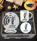 Kişiye Özel Avukat Temalı Döner Takvim Kupa Ve Kupa  Altlığı  Hediye Sepeti thumbnail 1