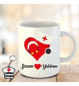 İsme ve Hemşireler Gününe Özel Kupa Bardak ve Anahtarlık - 2 thumbnail 1