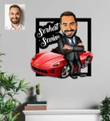 Kişiye  Özel Spor Arabalı  Ahşap Tablo - 1