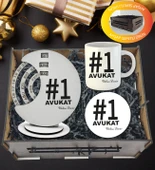 Kişiye Özel Avukat Temalı Döner Takvim Kupa Ve Kupa  Altlığı  Hediye Sepeti thumbnail 1