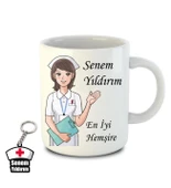 İsme ve Hemşireler Gününe Özel Kupa Bardak ve Anahtarlık - 6 thumbnail 2