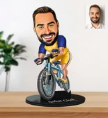 Kişiye Özel Bisikletli Tasarım Karikatür Biblo thumbnail 1