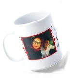 Sevgiliye Özel ve Resimli İnci Beyazı Porselen Kupa Bardak thumbnail 1